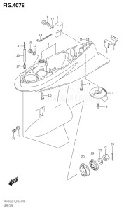 10003F-610001 (2016) 100hp E01 E11-Gen. Export 1-and 2 (DF100AT) DF100A drawing GEAR CASE (DF115AZ:E40)