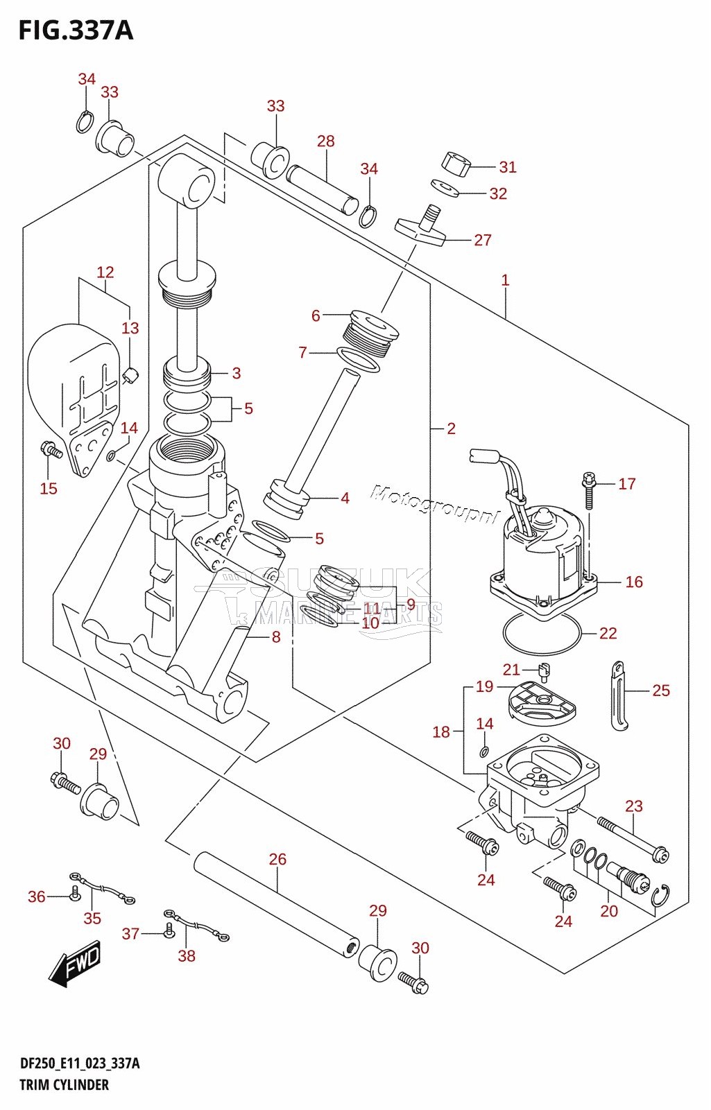 TRIM CYLINDER (L-TRANSOM)