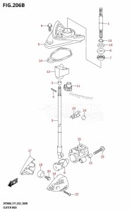 DF250A From 25003P-240001 (E11 E40)  2022 drawing CLUTCH ROD (022)