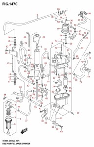 DF300A From 30002P-240001 (E40)  2022 drawing FUEL PUMP /​ FUEL VAPOR SEPARATOR ((022,023):(DF300A,DF250A):(E01,E03,E11))