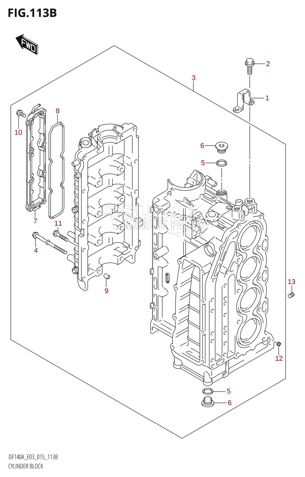 CYLINDER BLOCK (DF115AT:E03)