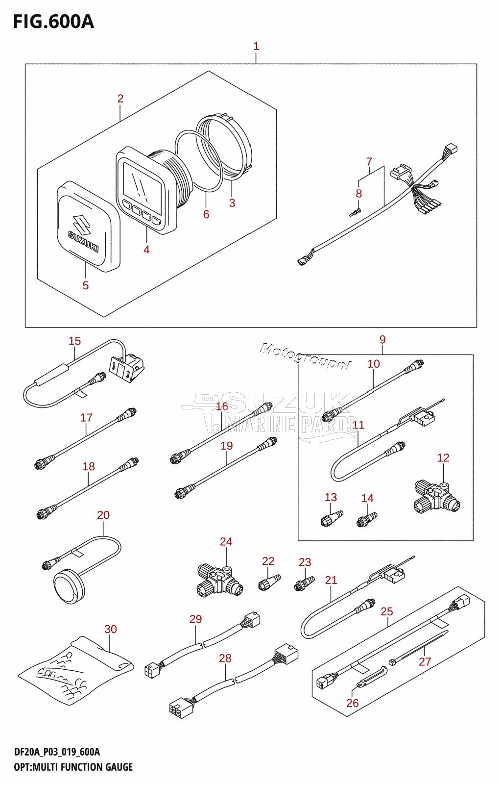 OPT:MULTI FUNCTION GAUGE (DF9.9BT,DF20AT)