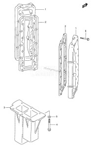 DT225 From 22501-030001 ()  2000 drawing EXHAUST COVER (MODEL:95~00)(*)