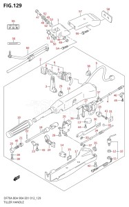 07003F-210001 (2012) 70hp E01 E40-Gen. Export 1 - Costa Rica (DF70A  DF70AT / DF70ATH  DF70ATH) DF70A drawing TILLER HANDLE (DF90ATH E40)