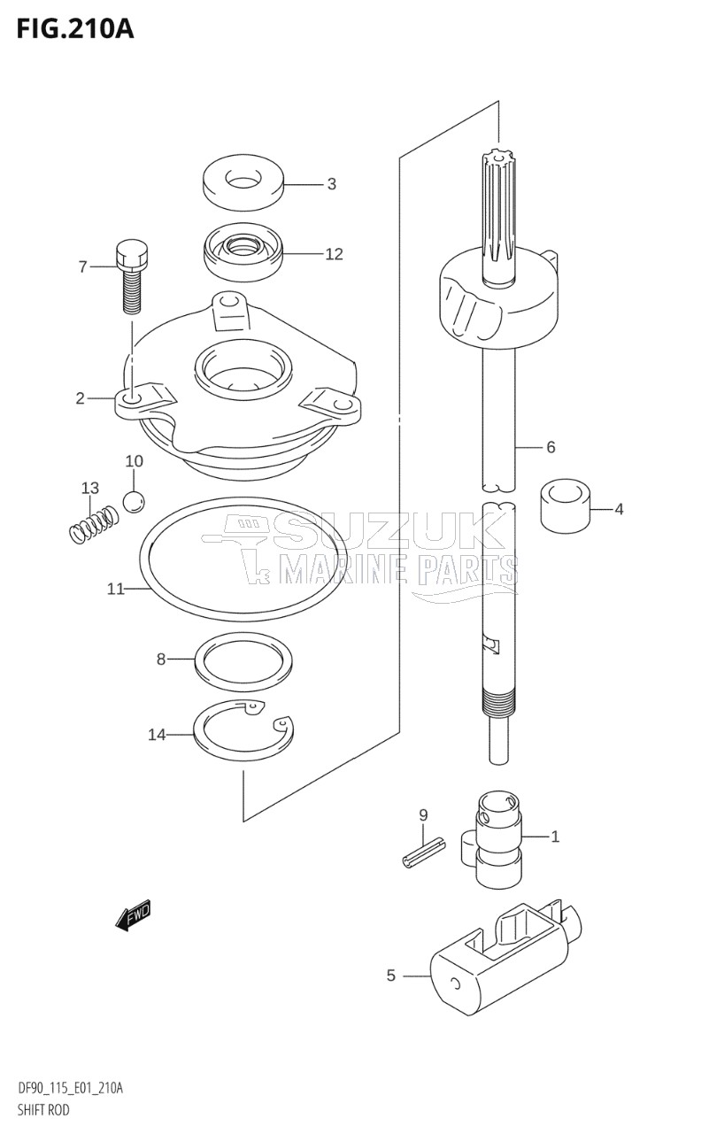 SHIFT ROD (DF90T,DF115T,DF115WT)