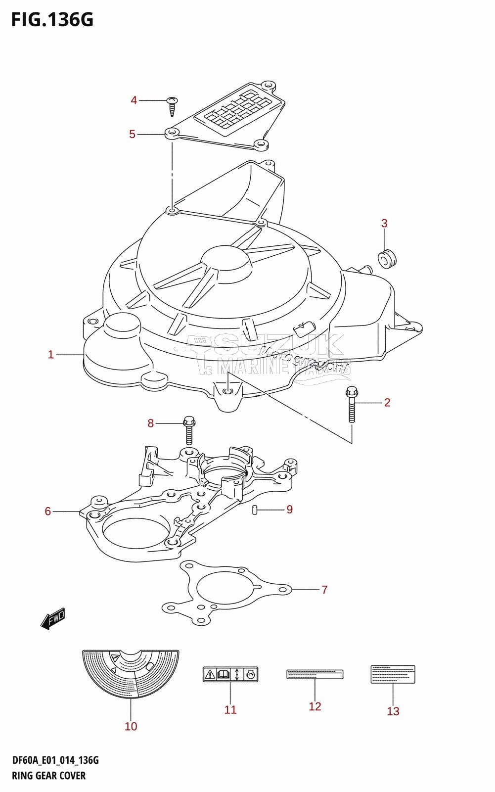 RING GEAR COVER (DF60A:E01)