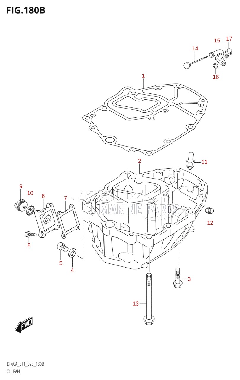 OIL PAN (DF40AQH,DF40ATH,DF50ATH,DF60AQH,DF60ATH,DF50AVT,DF50AVTH,DF60AVT,DF60AVTH)