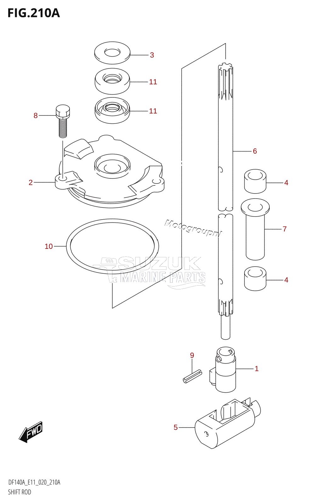 SHIFT ROD (DF100AT,DF115AST,DF115AT,DF140AT)