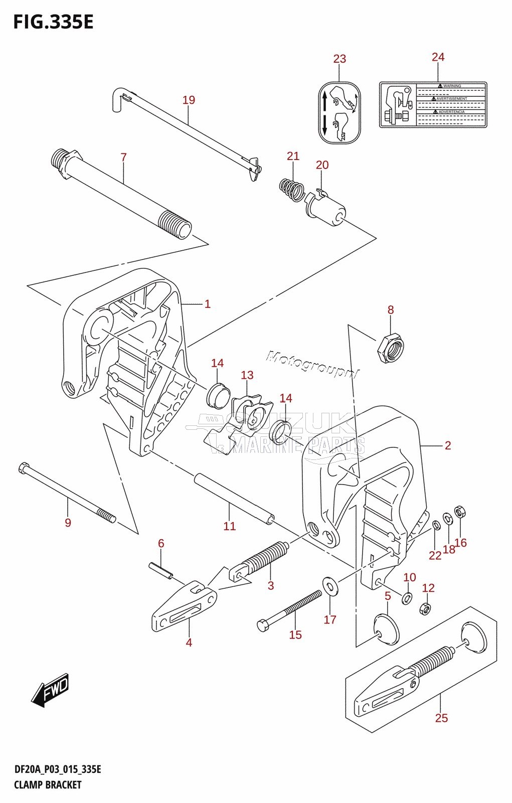 CLAMP BRACKET (DF15A:P03)