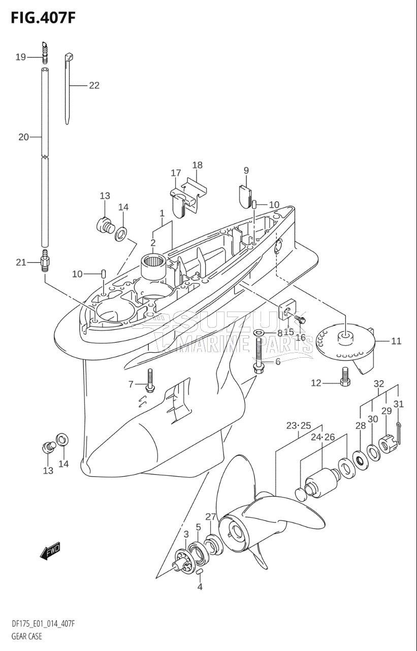 GEAR CASE (DF150Z:E40)