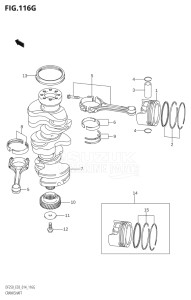 20002F-410001 (2014) 200hp E03-USA (DF200T) DF200 drawing CRANKSHAFT (DF250ST:E03)