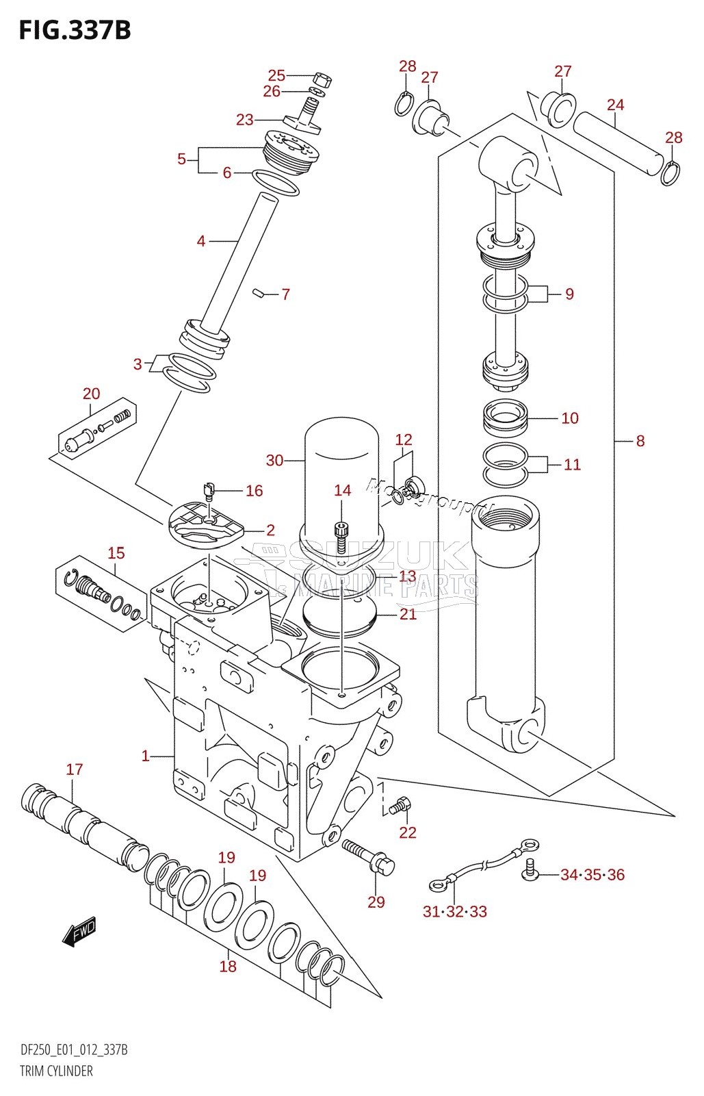 TRIM CYLINDER (DF200T:E40:X-TRANSOM)