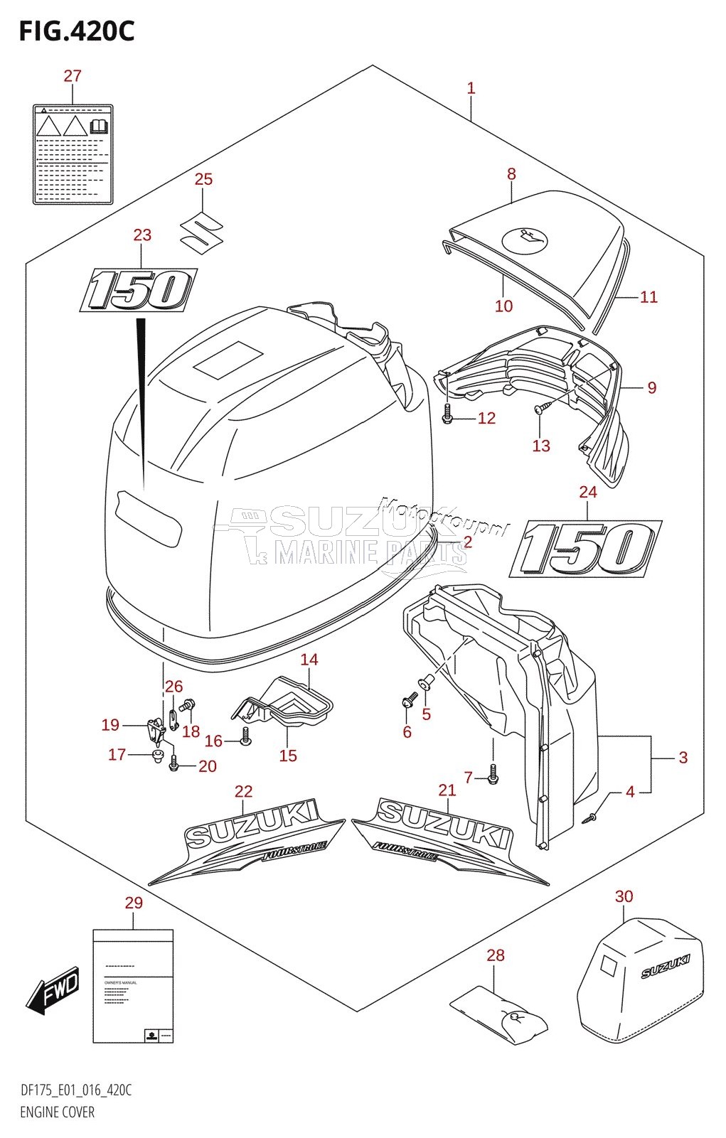 ENGINE COVER (DF150T:E40,DF150Z:E40)