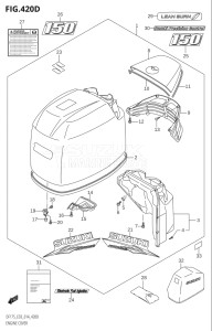15002F-410001 (2014) 150hp E03-USA (DF150T  DF150TG) DF150 drawing ENGINE COVER (DF150TG:E03)