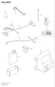 11503F-610001 (2016) 115hp E01 E03 E11 E40-Gen. Export1 and 2 USA (DF115AT) DF115A drawing KEY LESS START (DF115AST:E03)