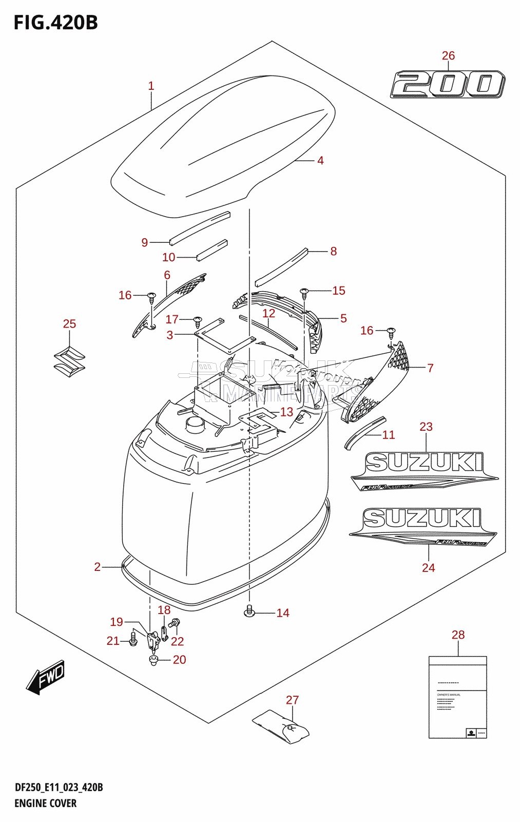 ENGINE COVER ((DF200T,DF200Z):021)