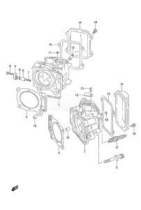 Outboard DF 25 V-Twin drawing Cylinder Head