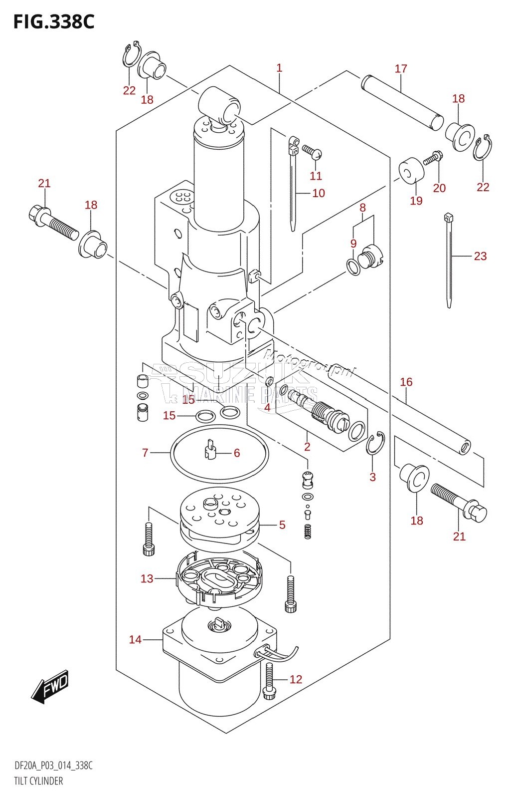 TILT CYLINDER (DF15ATH:P03)