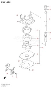 08002F-410001 (2014) 80hp E01 E40-Gen. Export 1 - Costa Rica (DF80A) DF80A drawing WATER PUMP (DF90A:E40)