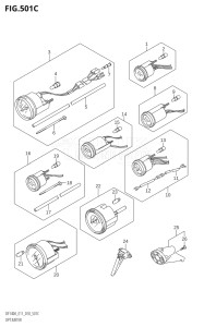 14003F-810001 (2018) 140hp E11 E40-Gen. Export 1-and 2 (DF140AT) DF140A drawing OPT:METER (E03)