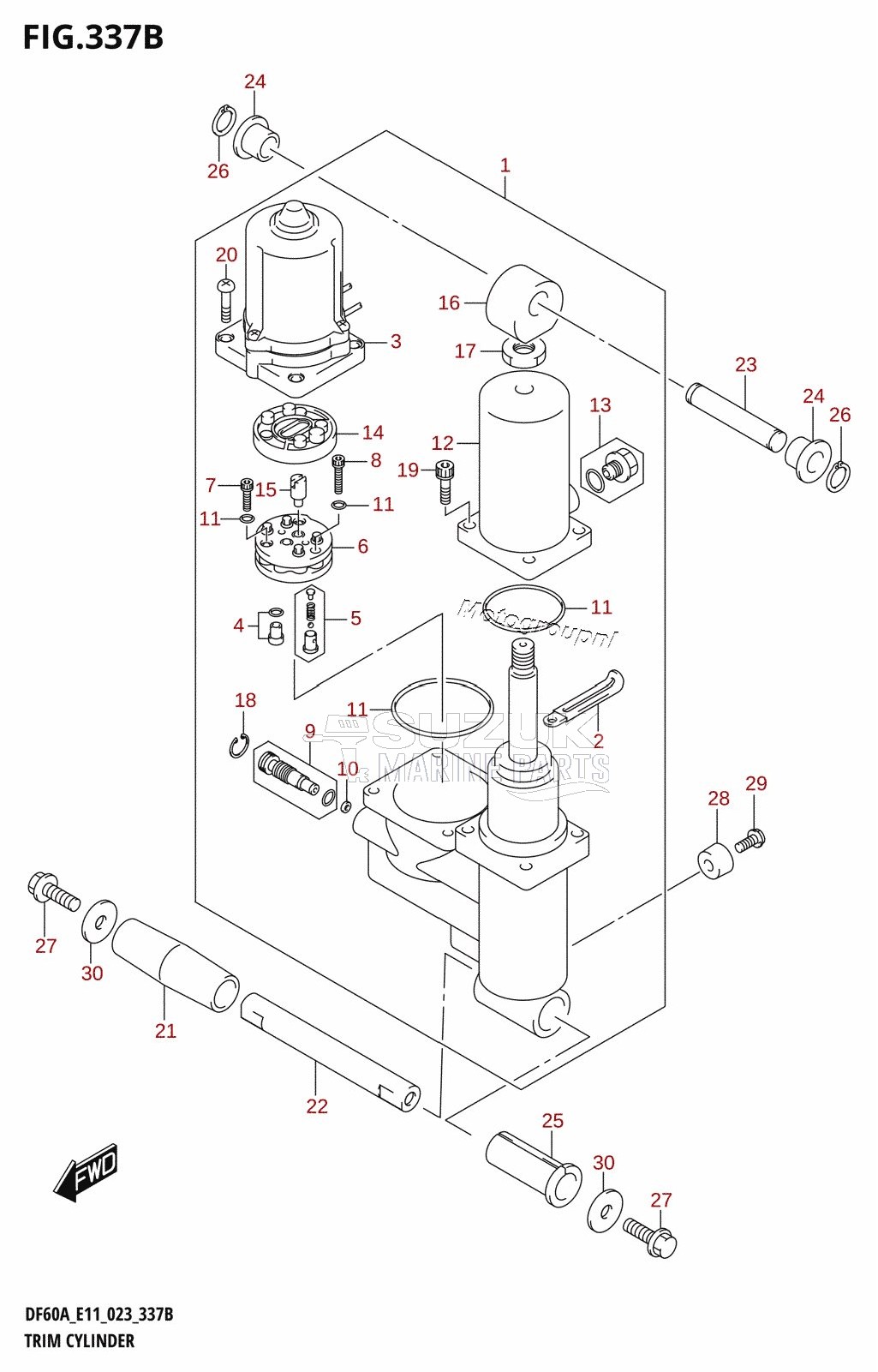 TRIM CYLINDER ((DF40A,DF40ATH,DF50A,DF50ATH):(022,023))