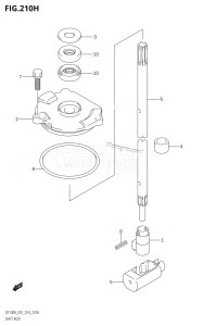 DF140A From 14003F-410001 (E01 E40)  2014 drawing SHIFT ROD (DF140AT:E40)