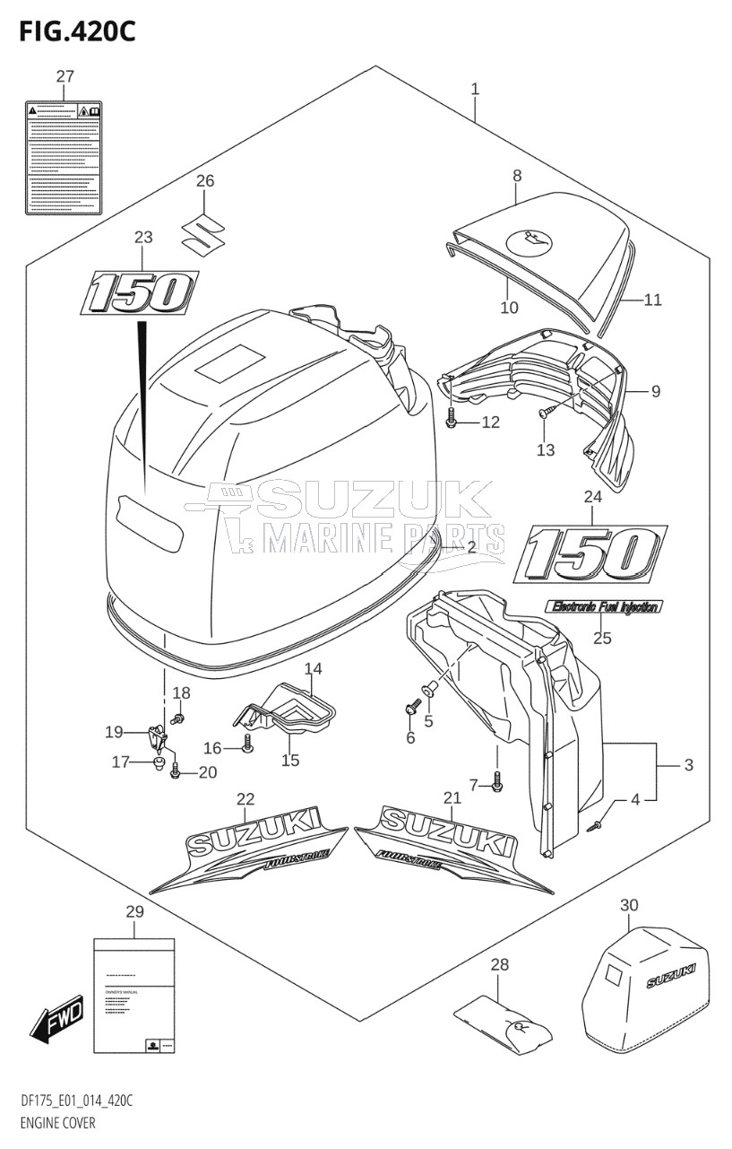 ENGINE COVER ((DF150T,DF150Z):E40)