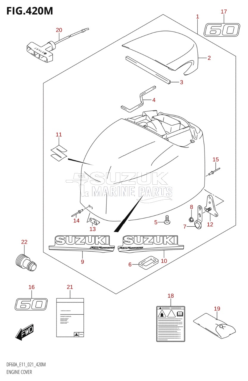 ENGINE COVER ((DF60A,DF60AVT):E03:020)