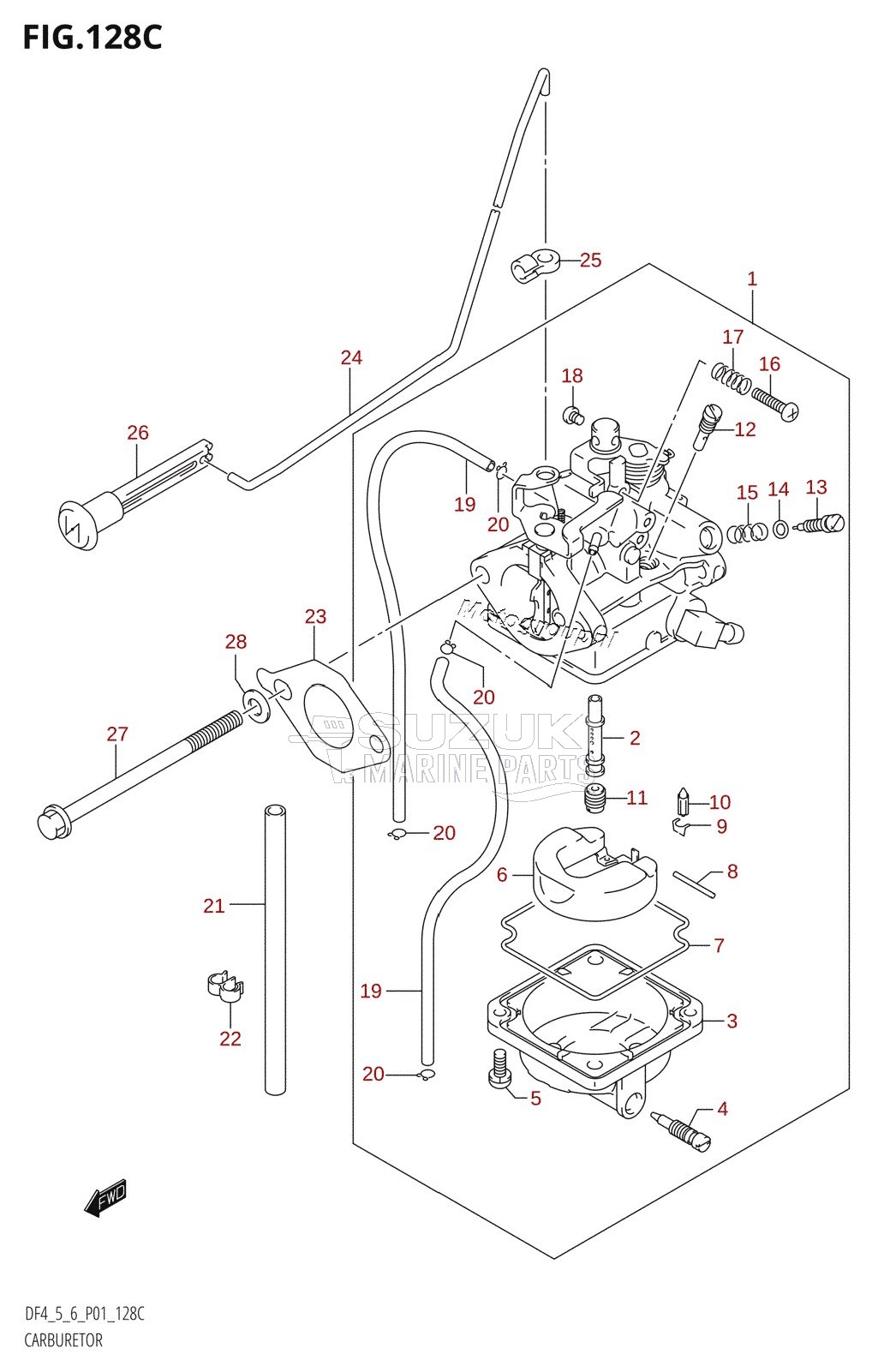 CARBURETOR ((DF4,DF5):(K5,K6,K7,K8,K9,K10,011),DF6:(K4,K5,K6,K7,K8,K9,K10,011))