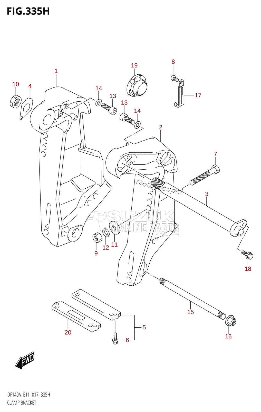 CLAMP BRACKET (DF140AZ:E11)