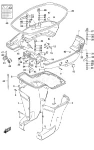 Outboard DF 300AP drawing Side Cover w/Transom (X or XX)