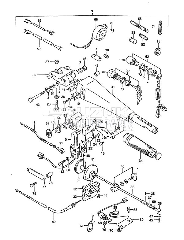 Tiller Handle (1993 to 1995)