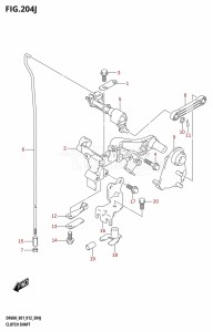 DF50A From 05003F-210001 (E01)  2012 drawing CLUTCH SHAFT (DF60AQH:E40)