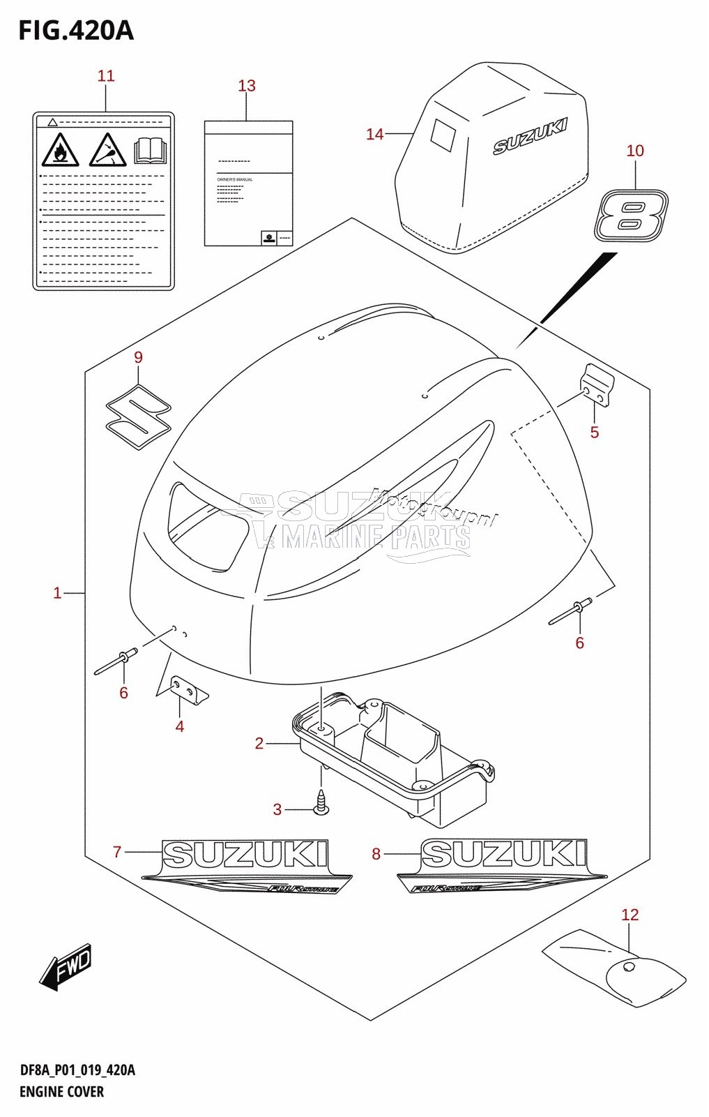 ENGINE COVER (DF8A,DF8AR)