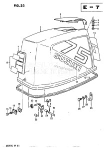 DT75 From 07501-301001 till 302337 ()  1978 drawing ENGINE COVER (QD E13 /​ VE E13, E40, T:E13, E40)