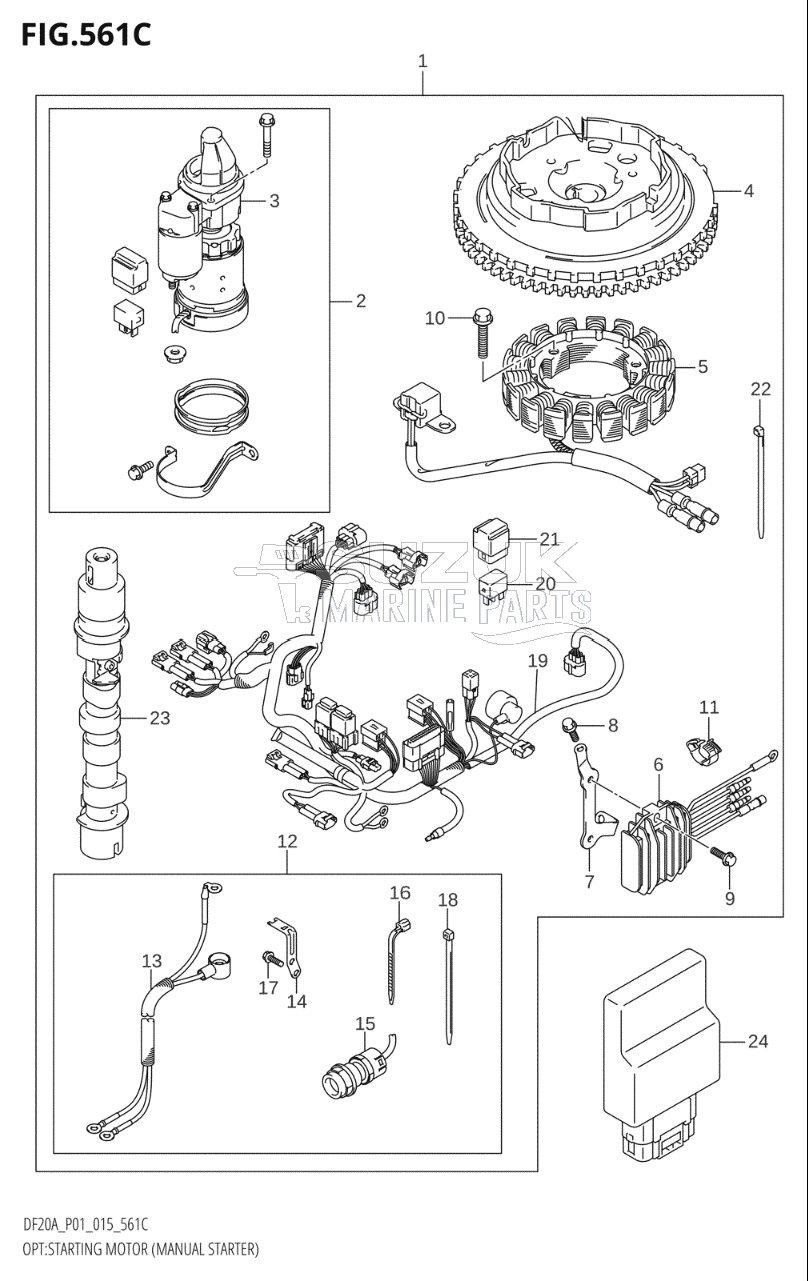 OPT:STARTING MOTOR (MANUAL STARTER) (DF20A:P01:M-STARTER)