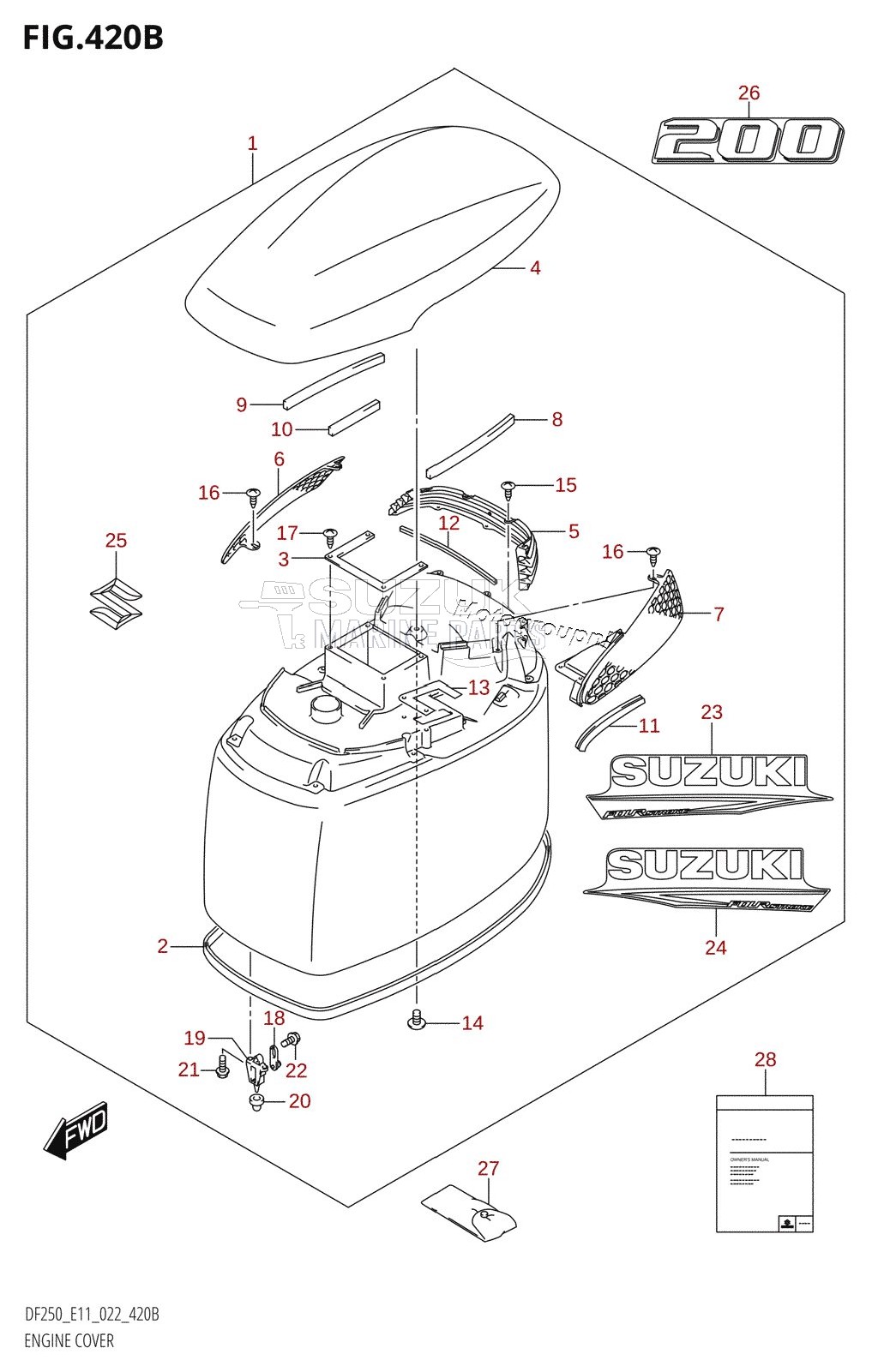 ENGINE COVER ((DF200T,DF200Z):021)