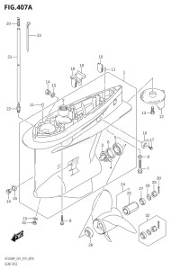 15003P-910001 (2019) 150hp E01 E40-Gen. Export 1 - Costa Rica (DF150AP) DF150AP drawing GEAR CASE