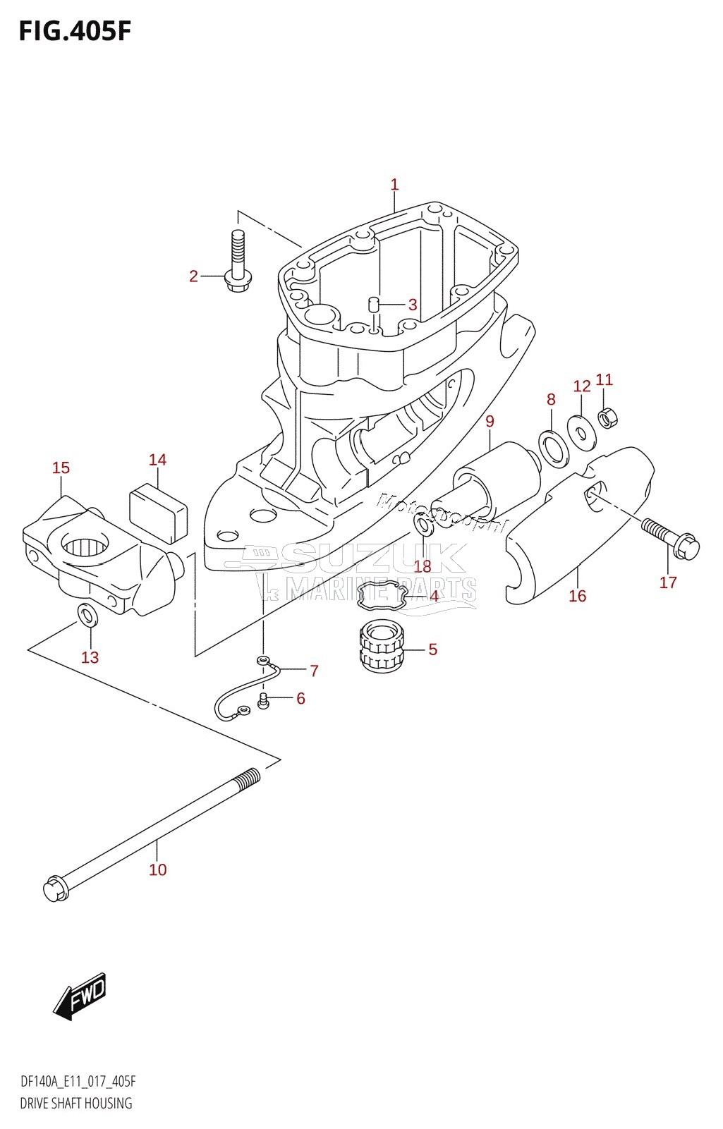 DRIVE SHAFT HOUSING (DF140AT:E11)