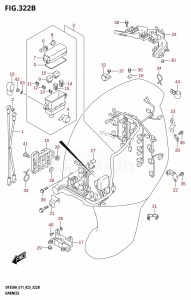 DF350A From 35001F-140001 (E11)  2021 drawing HARNESS ((022,023):(DF350A,DF325A,DF300B))