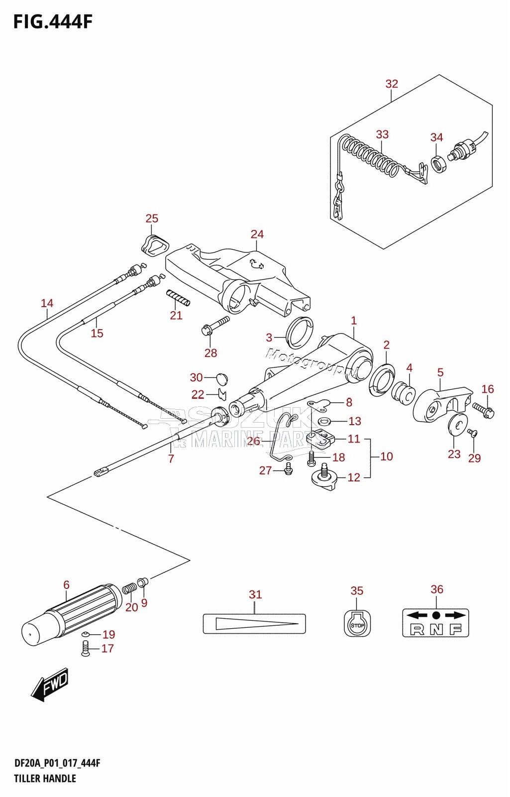 TILLER HANDLE (DF20ATH:P01)