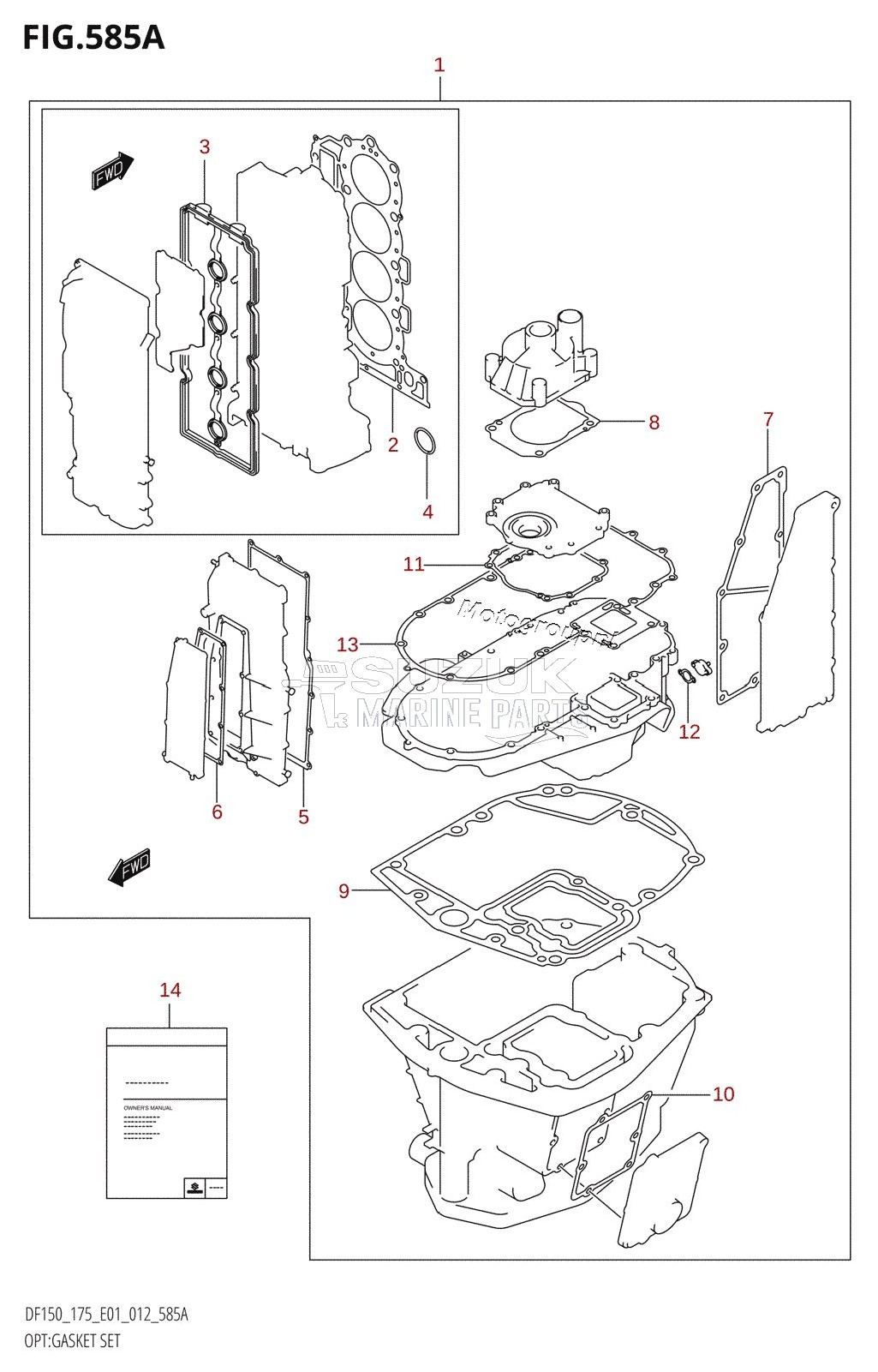 OPT:GASKET SET (DF150T:E01)