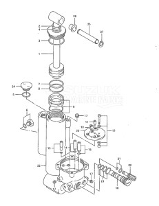 Outboard DT 40 drawing Power Trim & Tilt (DT40TC 1994 to 1998)