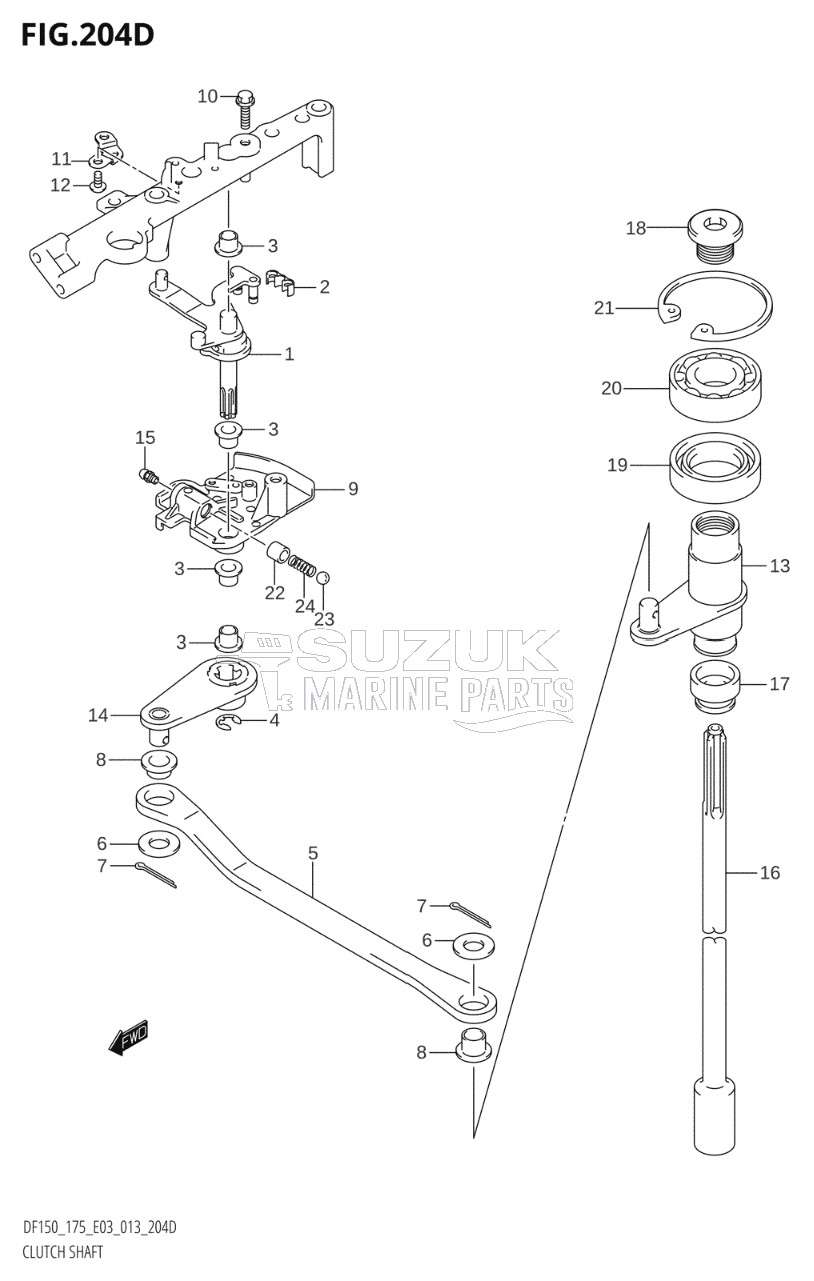 CLUTCH SHAFT (DF175Z:E03)