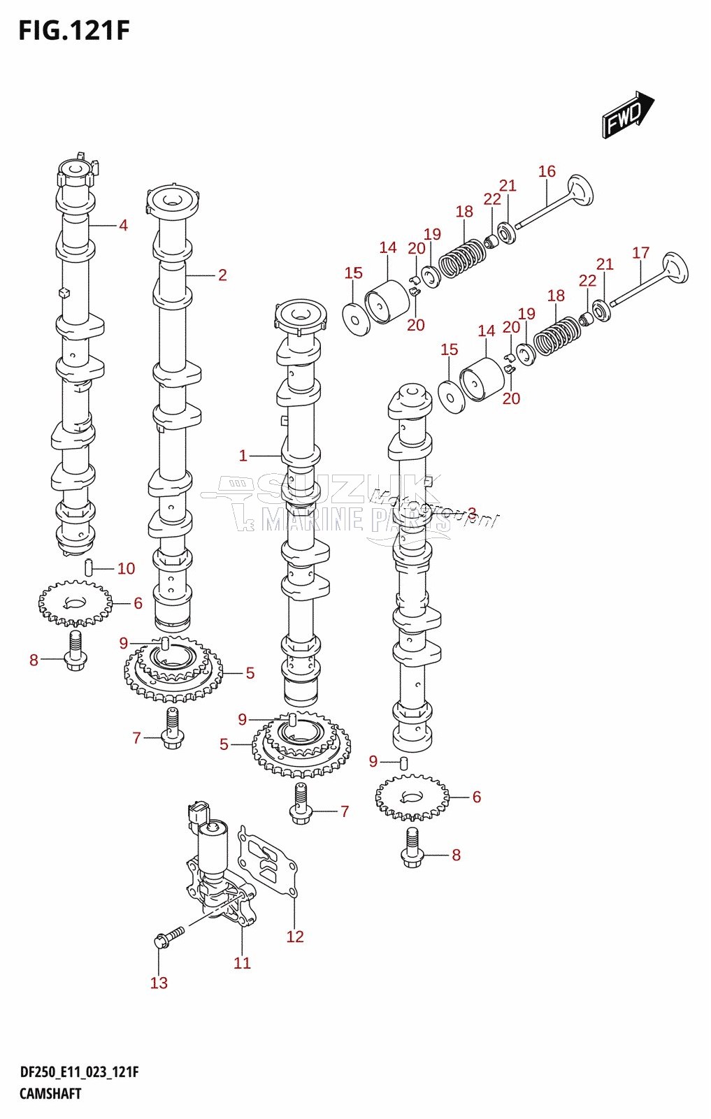 CAMSHAFT ((DF250T,DF250Z):(022,023))