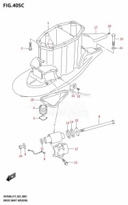 DF300B From 30003F-340001 (E11)  2023 drawing DRIVE SHAFT HOUSING ((DF350AMD,DF300BMD):L-TRANSOM)