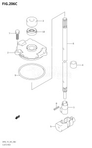 11501Z-980001 (2009) 115hp E03-USA (DF115ZK9) DF115Z drawing CLUTCH ROD (DF115Z)