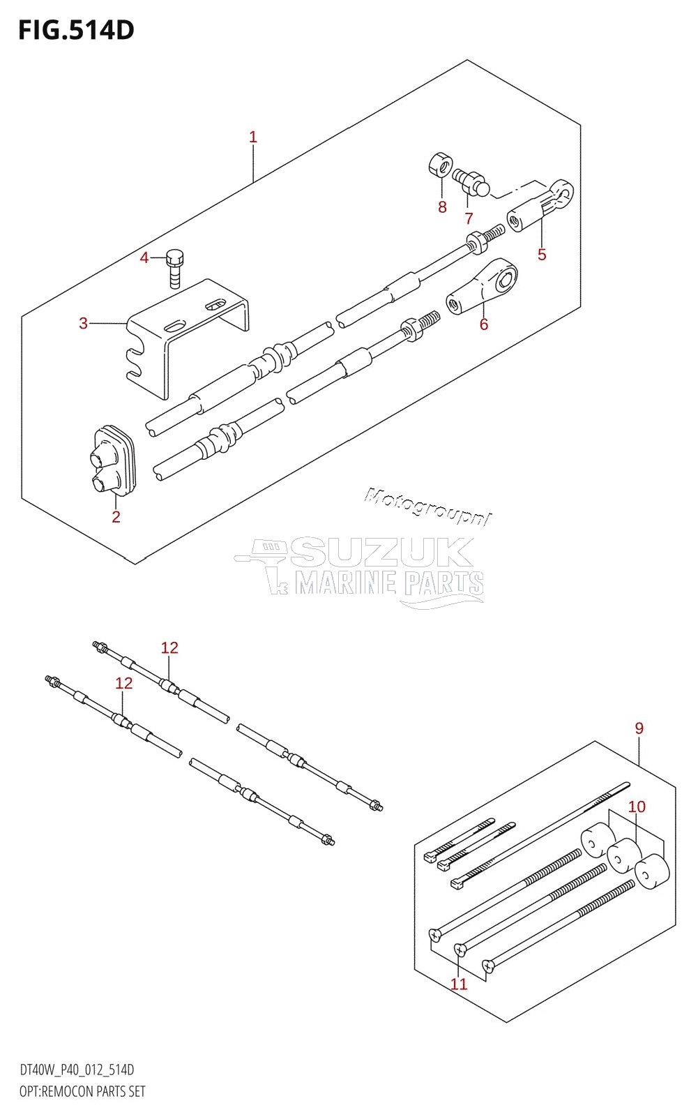 OPT:REMOCON PARTS SET (DT40WR:P90)