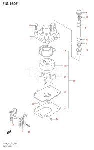 08002F-210001 (2012) 80hp E01 E40-Gen. Export 1 - Costa Rica (DF80A  DF80AT) DF80A drawing WATER PUMP (DF80A:E40)