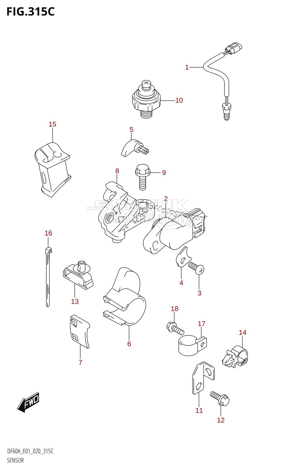 SENSOR (DF40AST,DF60A,DF60ATH,DF50AVTH)